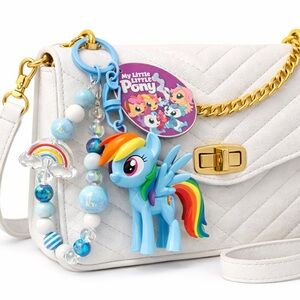 My Little Pony Rainbow Dash Bag Charm Keychain Beaded Charm Cute Purse Accessory